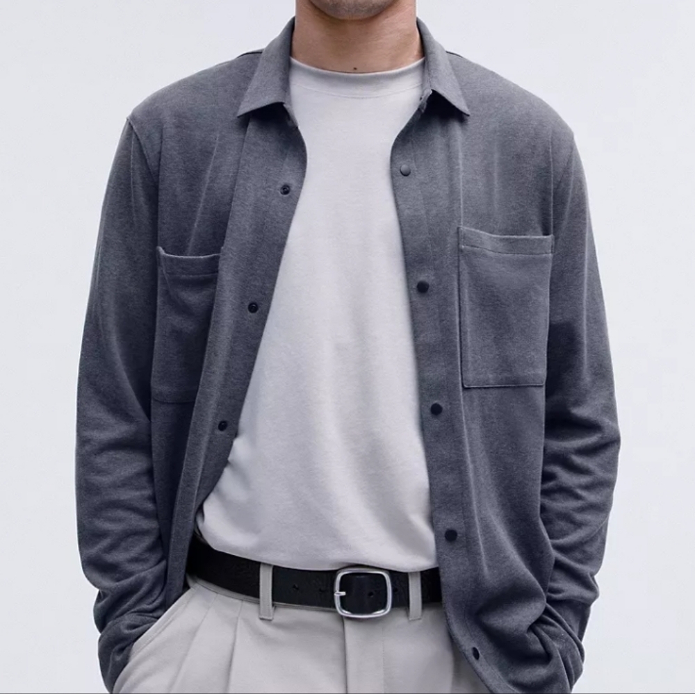 Lululemon Athletica Mens Soft Knit Overshirt Size Large Gray